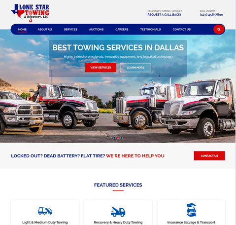 Lonestar Towing Website Developed by Intrigue IT Solutions