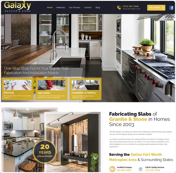 Galaxy Granite Website Developed by Intrigue IT Solutions